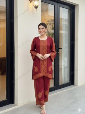 Pashmina Two piece hand Embroidered