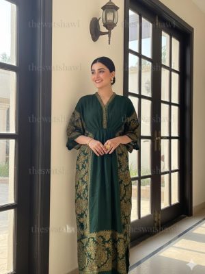 Pashmina hand Embroidered Long kaftan