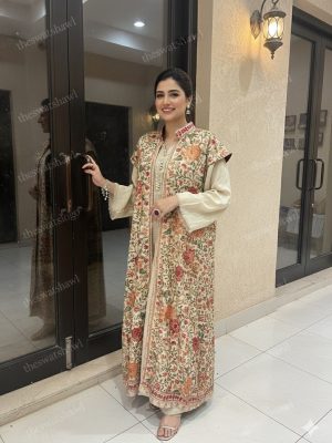 Gulbakkar Embroidered Gown With Inner – Length 52" (Multiple Colors) Customized